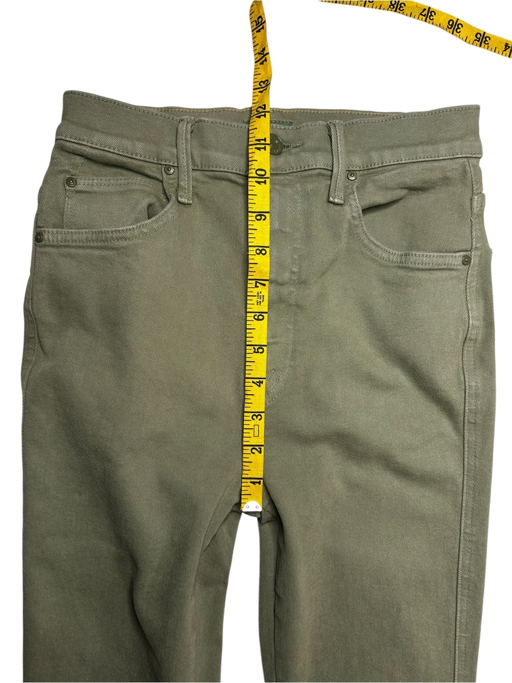 MOTHER The Smokin' Double Ankle Jeans Second Chance Olive 27 - Picture 11 of 16
